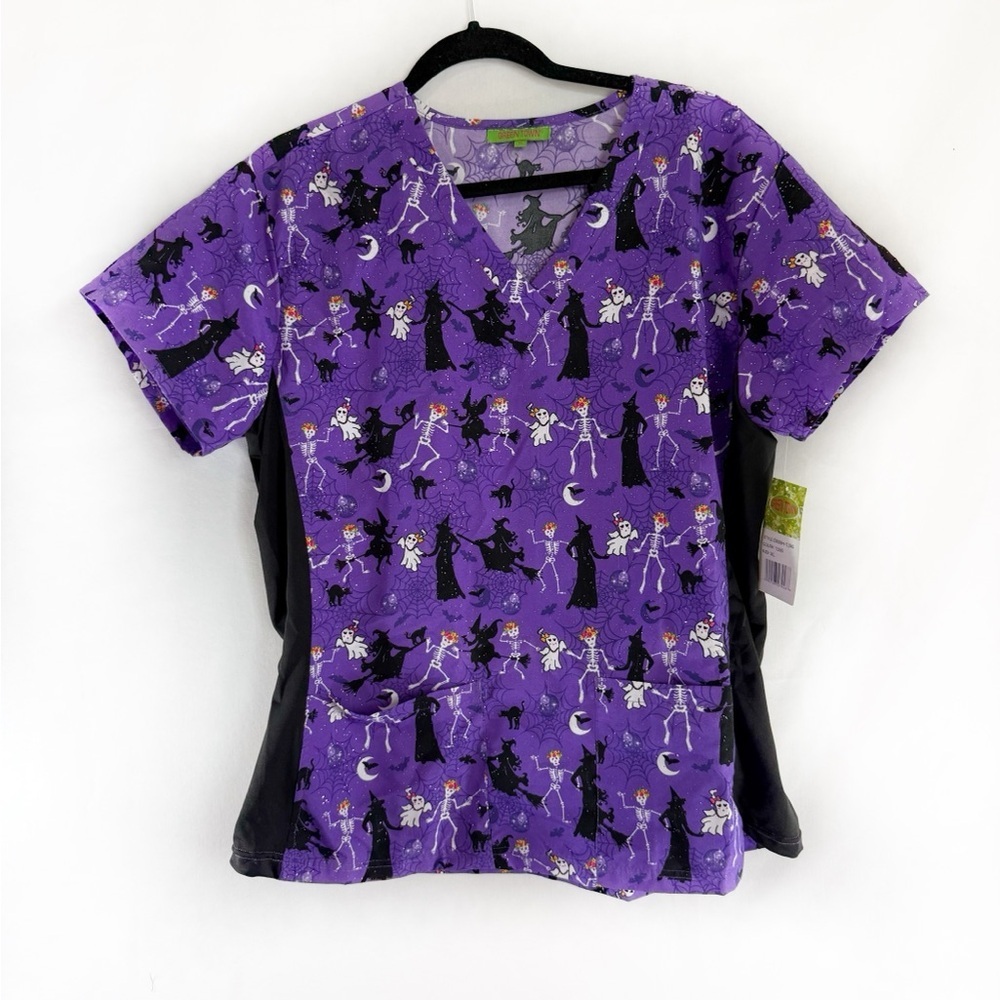 Greentown Halloween Women’s Scrub Top Size XL
